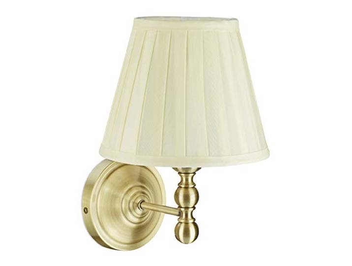 Relaxdays Wandlampe, Stoff-Schirm, antikes Design, E14-Fassung, Wandleuchte, HBT: 30x20x23,5 cm, Gold, 10034457