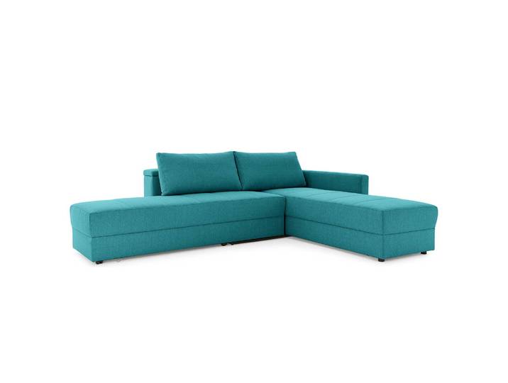 Ecksofa Looks II Blau Webstoff Cody 287 x 77 x 229cm Longchair davorstehend rechts Modern