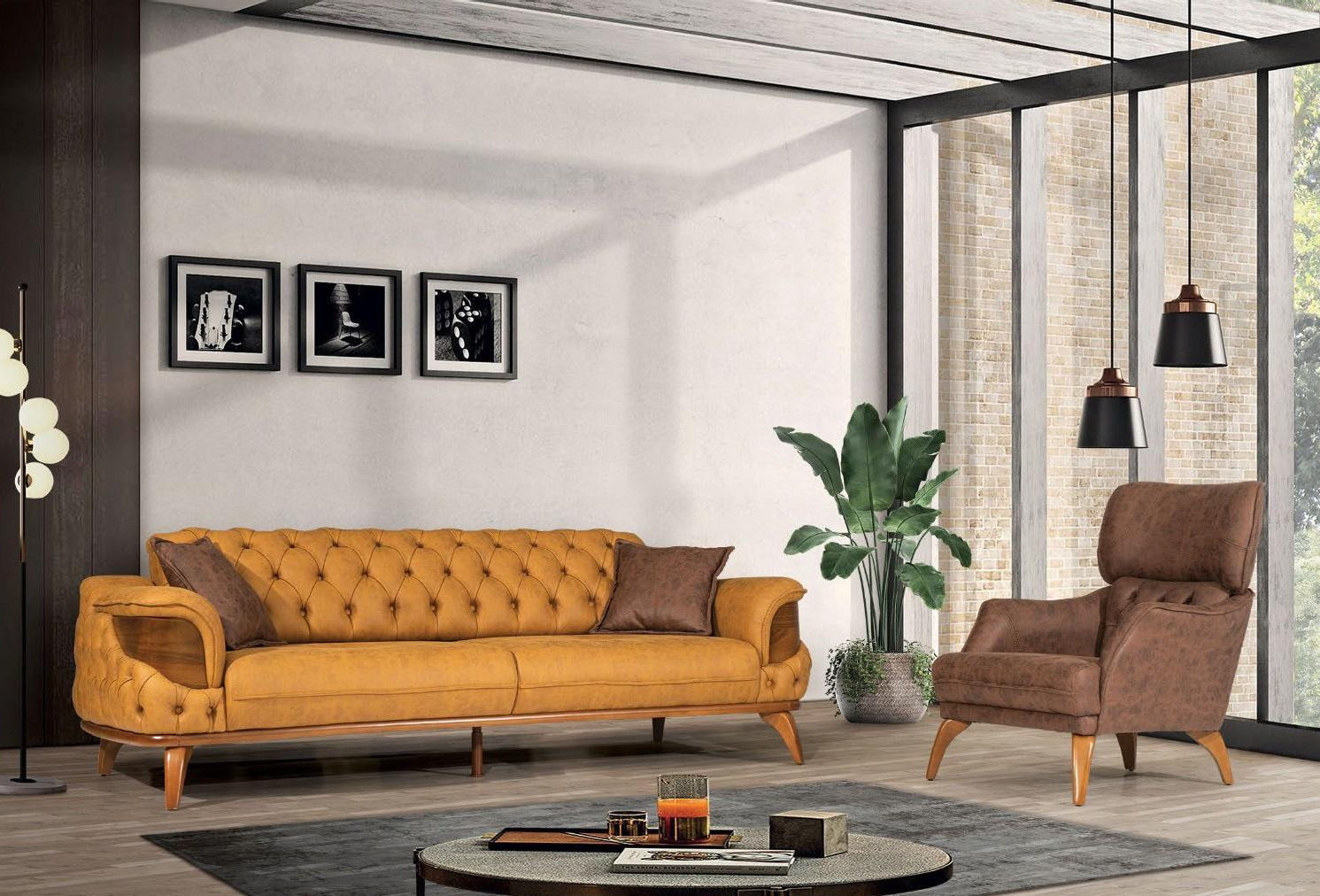 Stijlvolle Chesterfield Garnituur Designer Dreisitzer Luxus Sessel van AEA