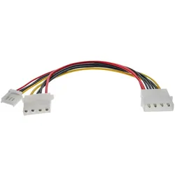 InLine Strom Y-Kabel intern, 1x 5,25" an 1x 3,5" + 1x 5,25", 0,20m
