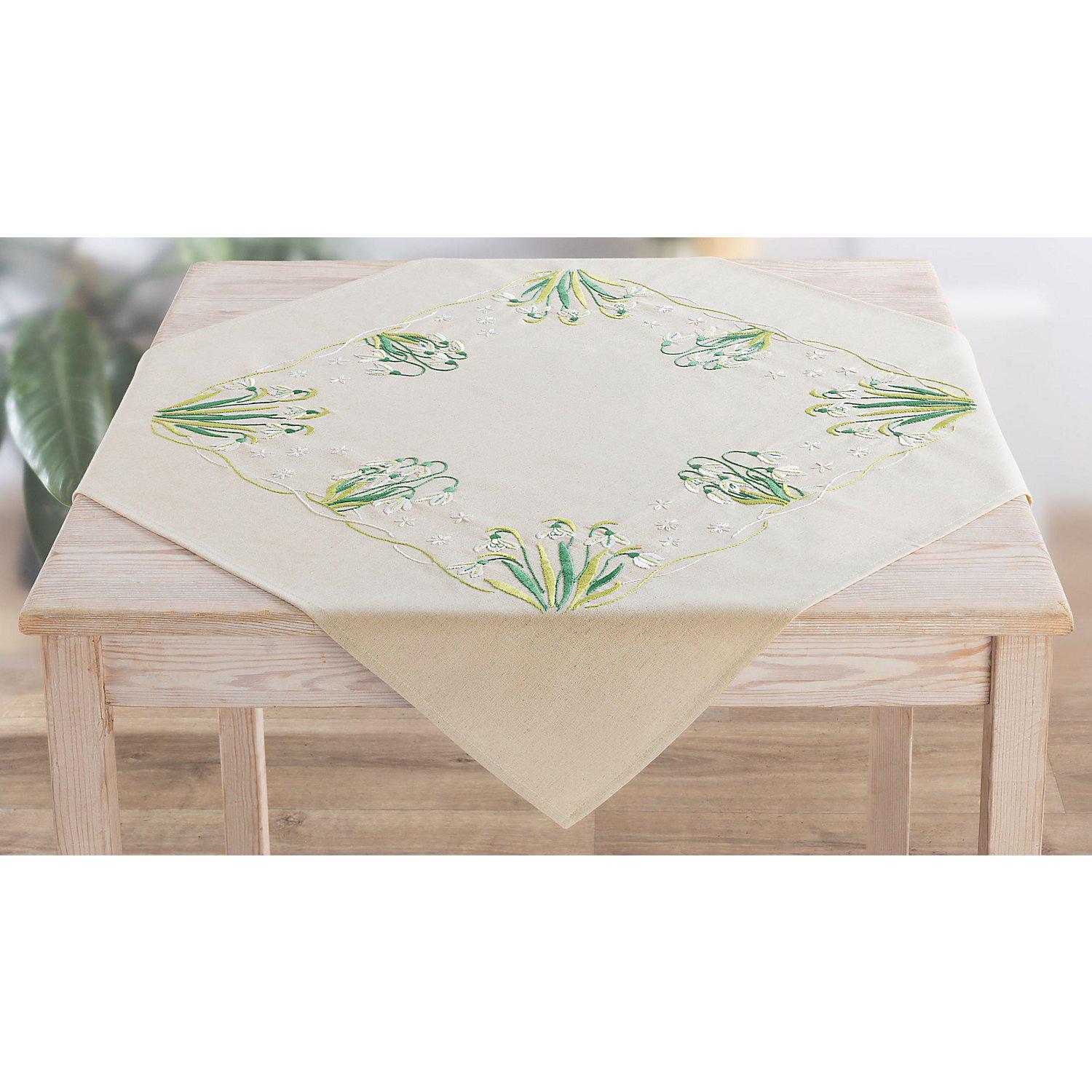 Stickmitteldecke "Schneeglöckchen"