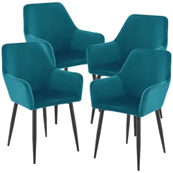 En.Casa, Stühle, Esszimmerstuhl Hollola 4er Set Türkis (4x)