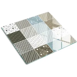 GLASPLATTE 60x52 cm Geometrisches Muster