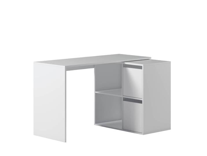 Bureau d'angle modulable avec rangement l120cm - blanc