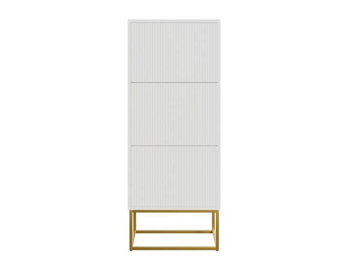 SCHUHSCHRANK Veldio mit 3 Klappen Weiß mit goldenem Metallgestell 50 cm