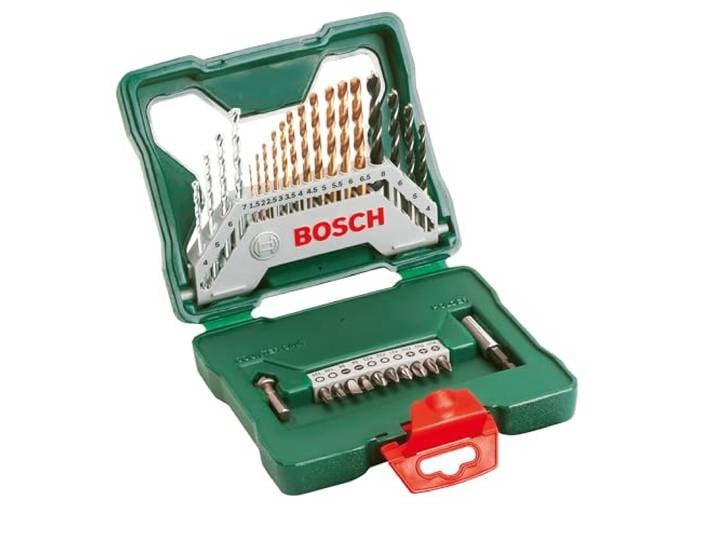 Bosch 30 pièces Ensemble de forets et de tournevis en titane X-Line (pour bois\, pierre et métal\, accessoires perceuses)