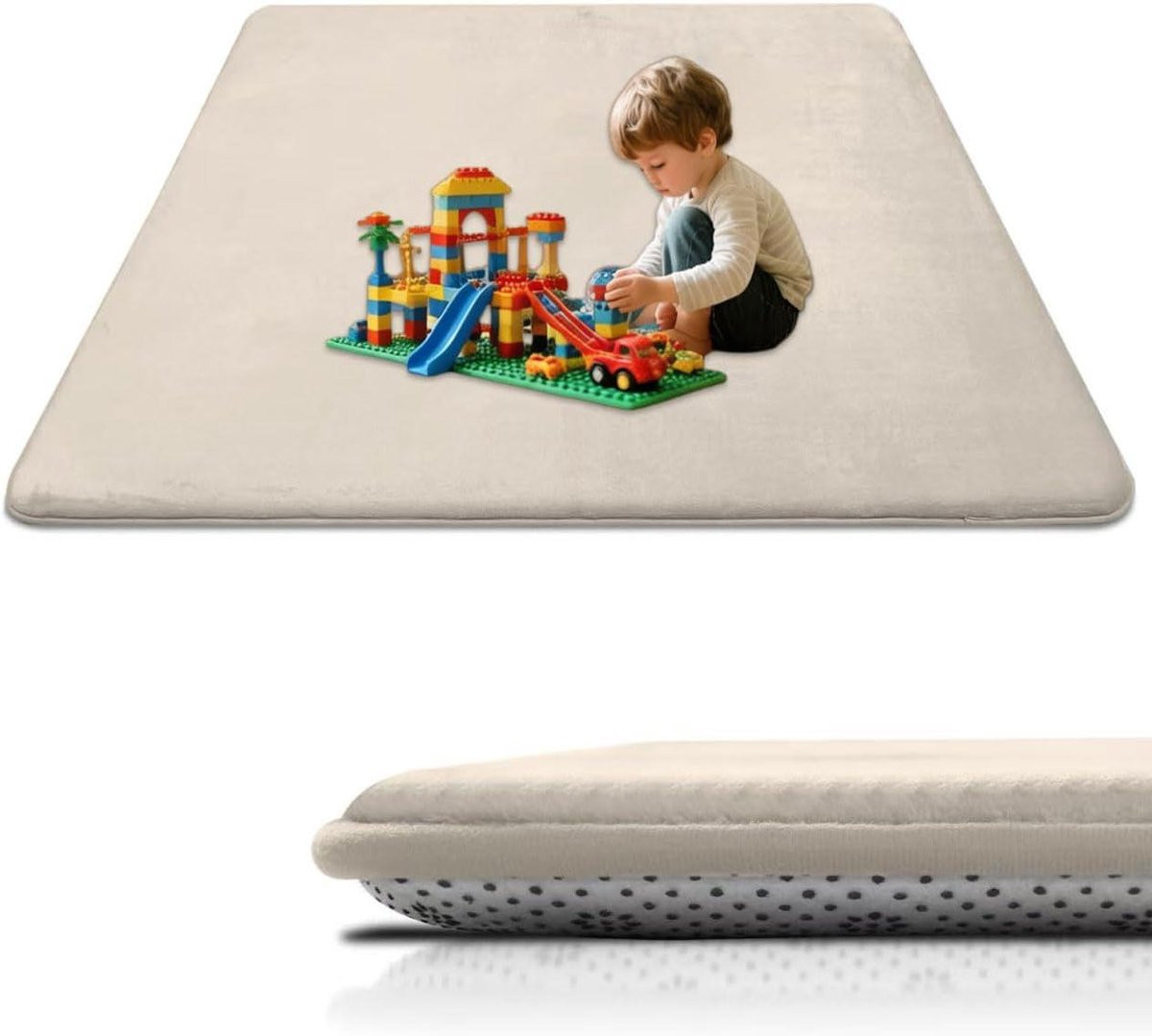Koraal Fleece Tapijt Beige - Zacht Vloerkleed met Antislip Achterkant - 200 x 220 cm