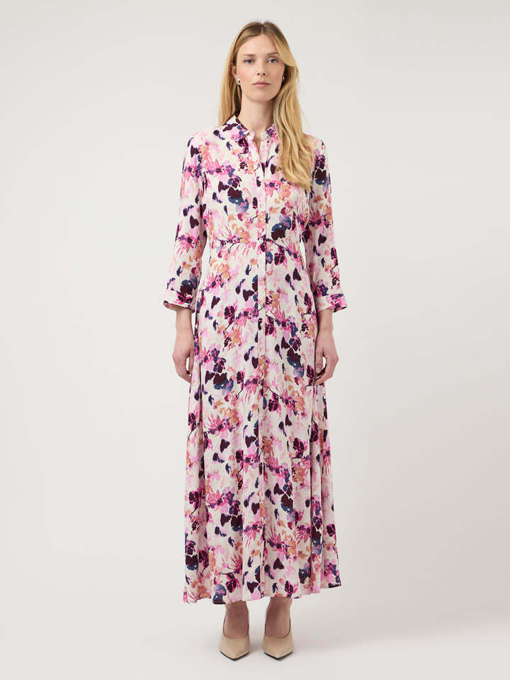 YAS Kleid in Creme/ Rosa - L