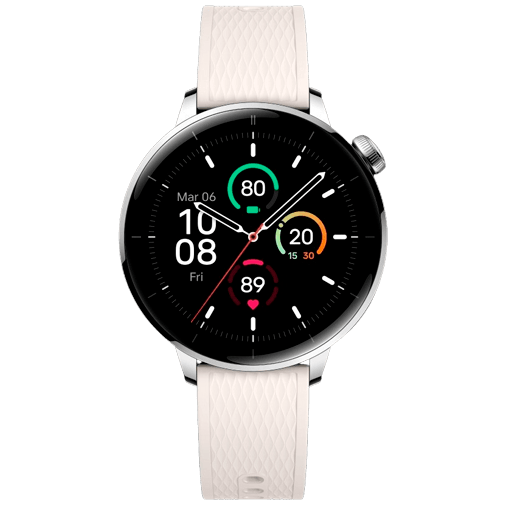 OnePlus Watch 3 43mm Silber (Weißes Gummi Armband)
