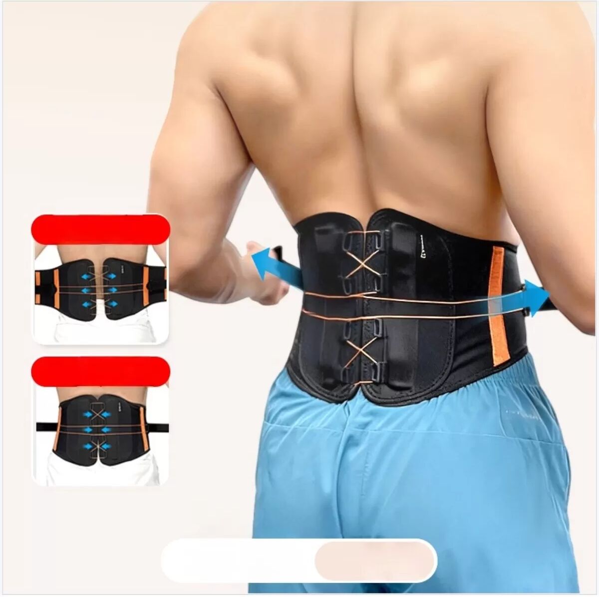 INF Ceinture de Musculation Homme Professionnelle avec Boucle Coulissante pour Squats et Deadlifts - Support Lombaire Renforcé S