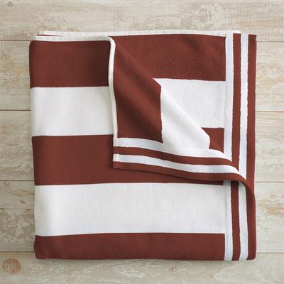 Linery & Co. 100% Cotton Velour Cabana Stripe Beach Towel