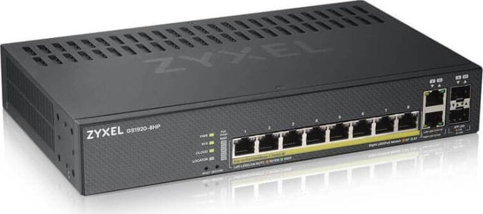 ZyXEL GS1920-8HPv2 Smart Switch (8x Gigabit PoE+, 2x SFP)