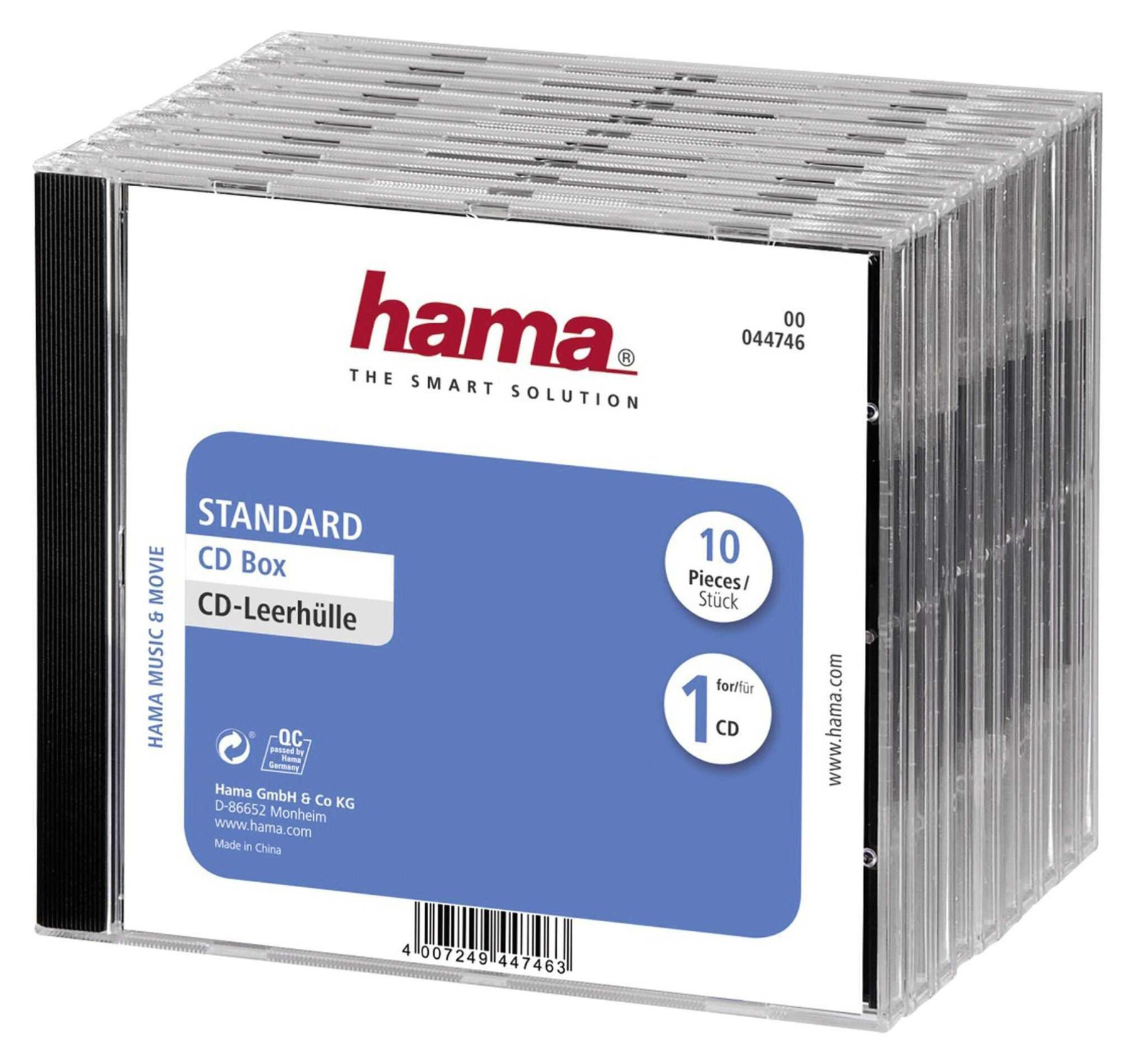 Hama 44746 CD/DVD-hoes - Zwart en transparant - voor 1 CD/DVD