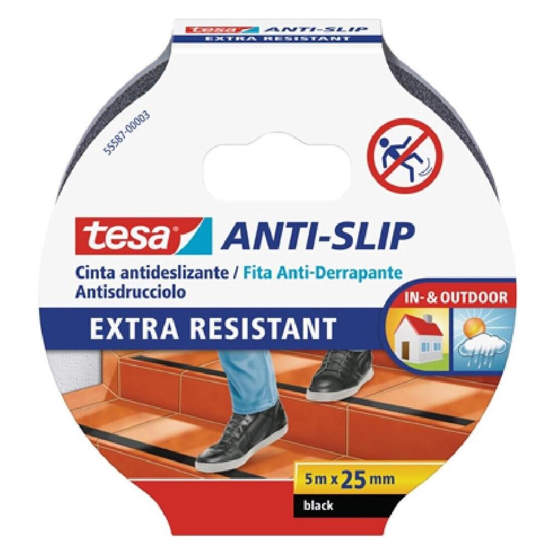 tesa Klebeband Schwarz 5 m Antirutsch (25 mm) (42835236)