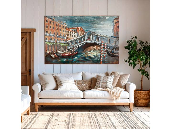 Metallbild CASABLANCA BY GILDE Bild rechteckig Ponte di Rialto mehrfarbig H. 80 cm , bunt (farbe bild(er): mehrfarbig), B:120cm H:80cm T:4,3cm, Metall, Bilder, Metallbild
