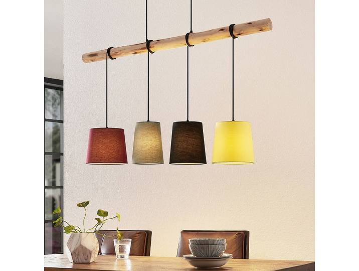 Hanglamp Moskau, dimbaar, hout licht, Woon-/ Eetkamer, Hout, Modern, Hanglamp