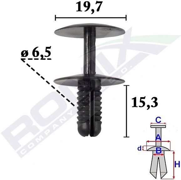 ROMIX C70610 Clips, side- / beskyttelseslister