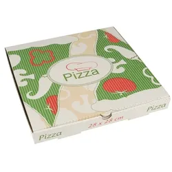 PAPSTAR 100 Pizzakartons, Cellulose "pure" eckig 28 cm x 28 cm x 3 cm