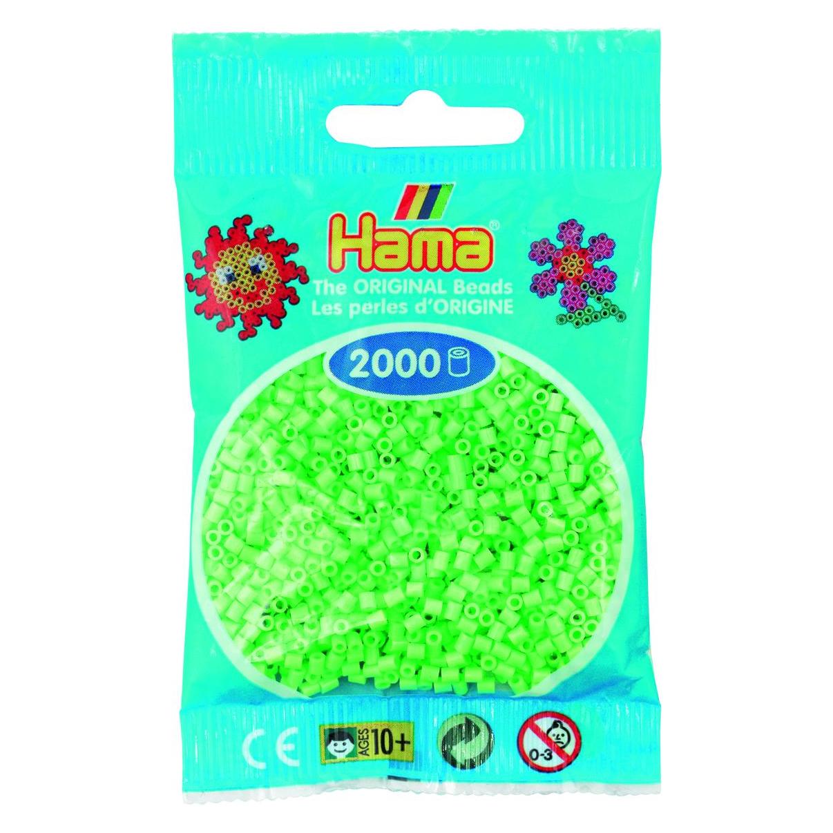 Hama mini perler 2000stk pastel grøn (385047)