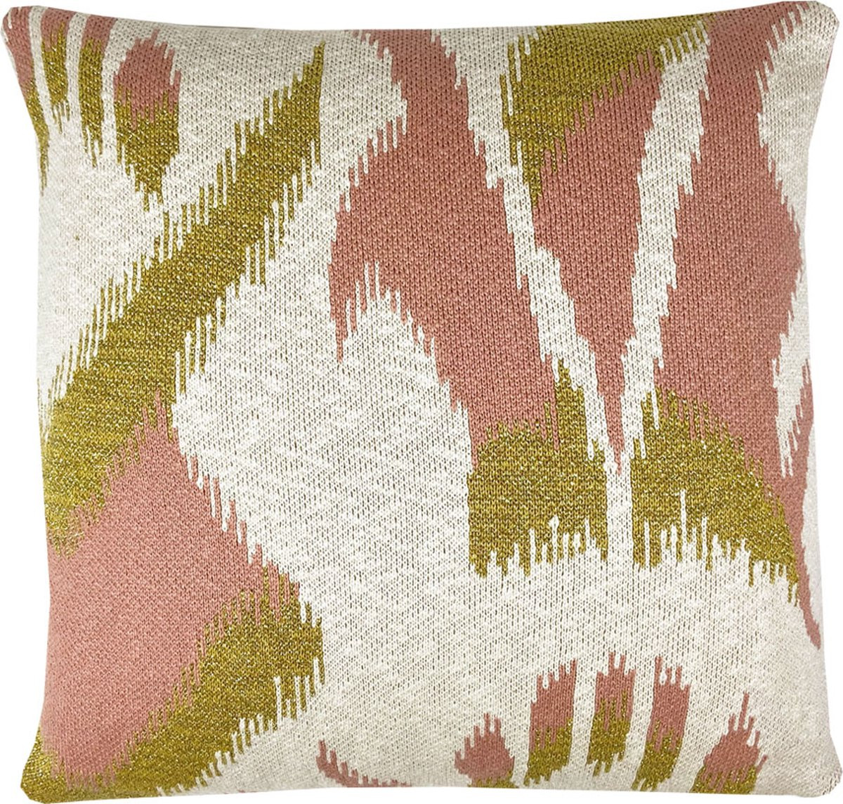 Malagoon Ikat gebreid kussen roze
