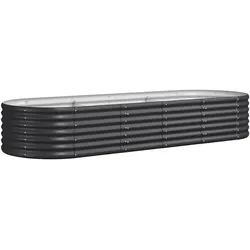 Helloshop26 - Pflanzkasten Hochbeet Blumenbeet Terrasse Garten pulverbeschichteter Stahl Anthrazit 02_0039491