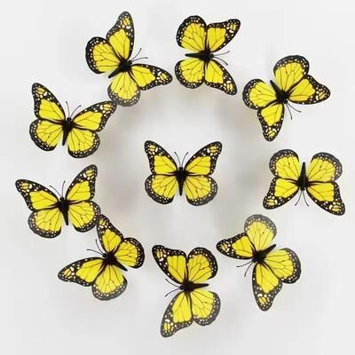 Uplift Essentials 10 Piece Monarch Butterfly Wall Decoration Set yellow