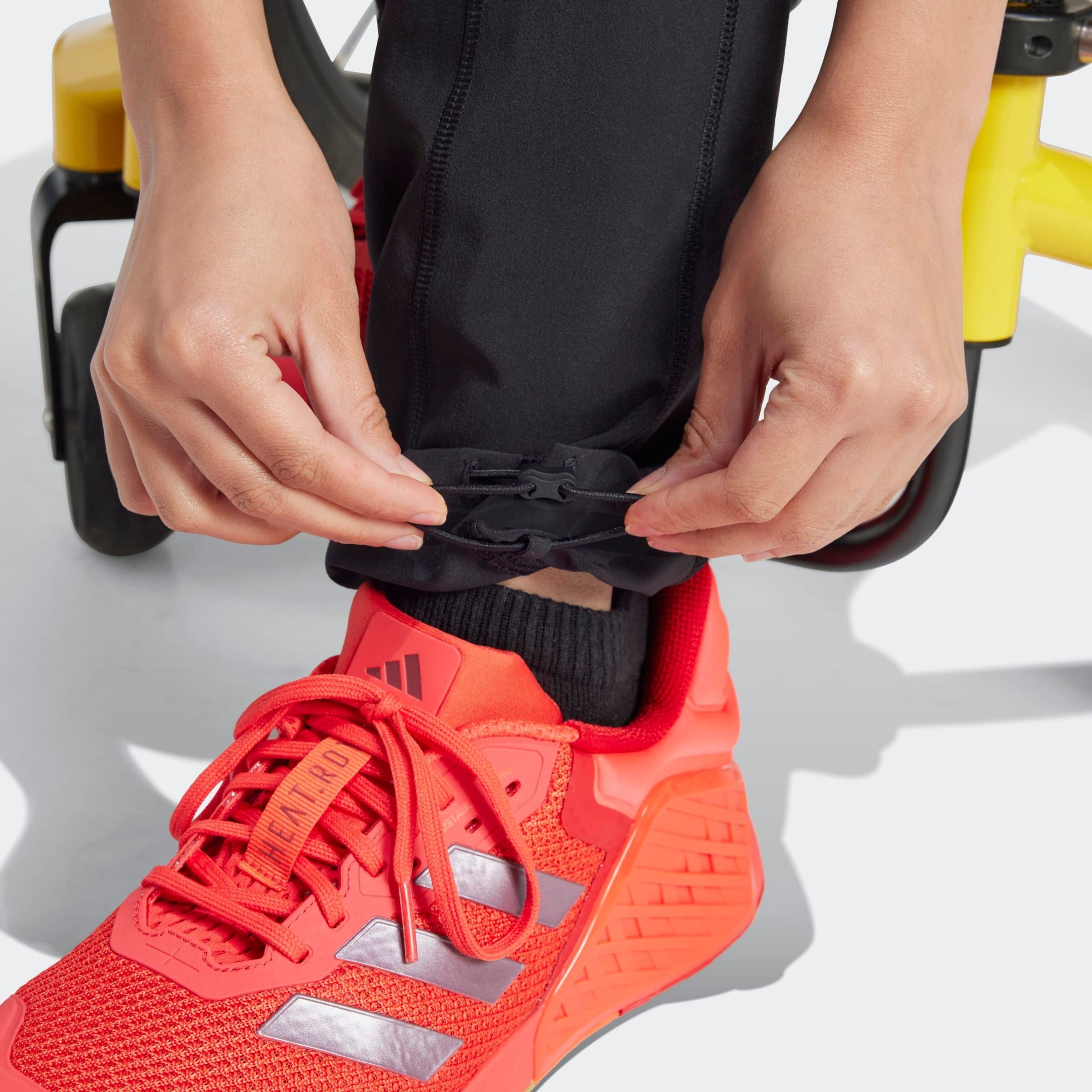 Sporthose ADIDAS PERFORMANCE "TRAINING ADAPTIVE WORKOUT", Damen, Gr. L, N-Gr, schwarz-weiss (schwarz, weiß, normal, gr.), Obermaterial: 86% Polyester, 14% Elasthan, Hosen Sporthose, Trainingshose für Rollstuhlsportler_innen schwarz, weiß, normal, gr. L, N