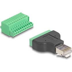 Delock RJ50 Netzwerk Adapter Kabel [1x RJ50-Stecker - 1x Buchse] Schwarz, Grün 66243
