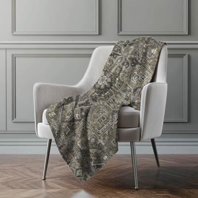 Addison Rugs Premium Machine Washable Traditional Persian Sherpa Throw Blanket