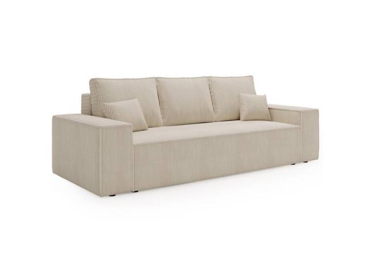 Sepro Meble Sofa Beige AGA Ausziehbar Sztruks, 256x94x97 cm, Wohnzimmer, Sofas & Couches, Sofas