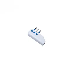 Alcapower 16A Schukostecker 2P+E, 90 Grad Kabelausgang, Adapter für italienische Standardsysteme 250V AC, Farbe Weiß