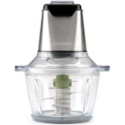 Gastroback Design Mini Chopper Plus, Zerkleinerer, Silber, Transparent