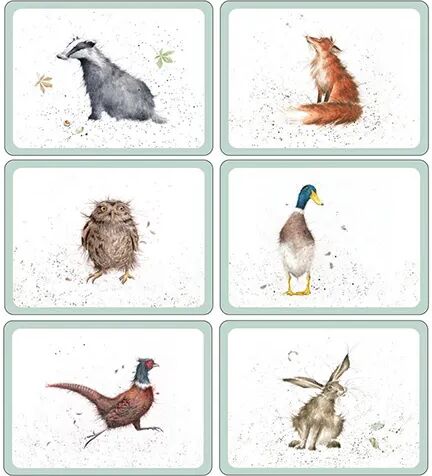 Wrendale Designs Set Of 6 'The Country Set' Country Animal Placemats