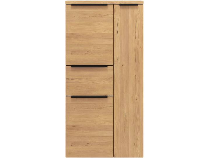 Midischrank WELLTIME MAILAND, Softclose-Auszug, gedämpfte Scharniere, hochwertiges MDF , braun (wildeiche), B:65cm H:130cm T:35cm, MDF, Schränke, Midischrank, Wildeiche, gedämpfte Scharniere und Softclose-Auszug
