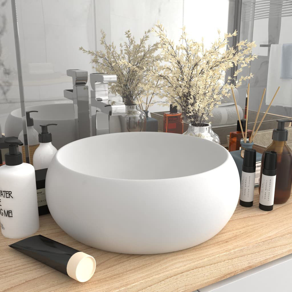 Belfry Bathroom Baymore 400mm L x 400mm W Ceramic Circular Sink White 400mm W
