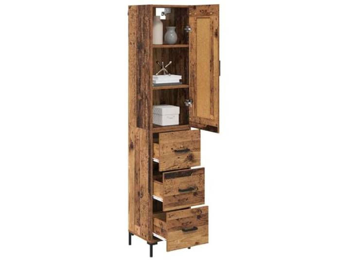KTHLBRH Anrichte aus Holz, 34,5 x 34 x 180 cm Mehrschichtiges Holz, schmale Aufbewahrung, rechteckige Form, glatte Oberfläche
