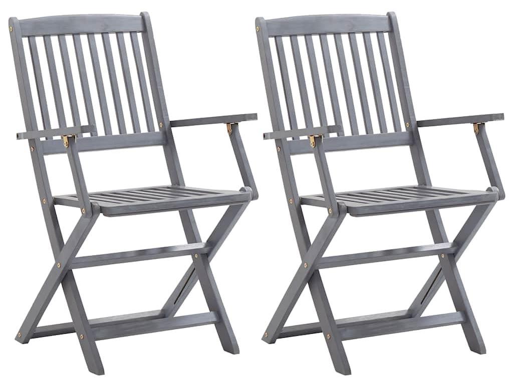 Klappbare Gartenstühle mit Sitzkissen (Set aus 2)