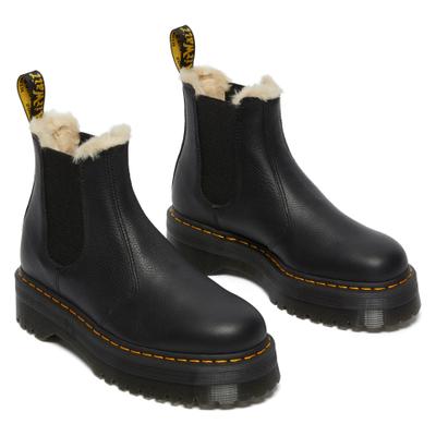 Winterstiefelette DR. MARTENS "2976 Quad", Damen, Gr. 38, Warmfutter, schwarz, Leder, Schuhe Winterstiefelette, Plateauboot mit Warmfutter, Topseller