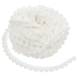 Pompon-Borte, weiß, 8 mm, 5 m