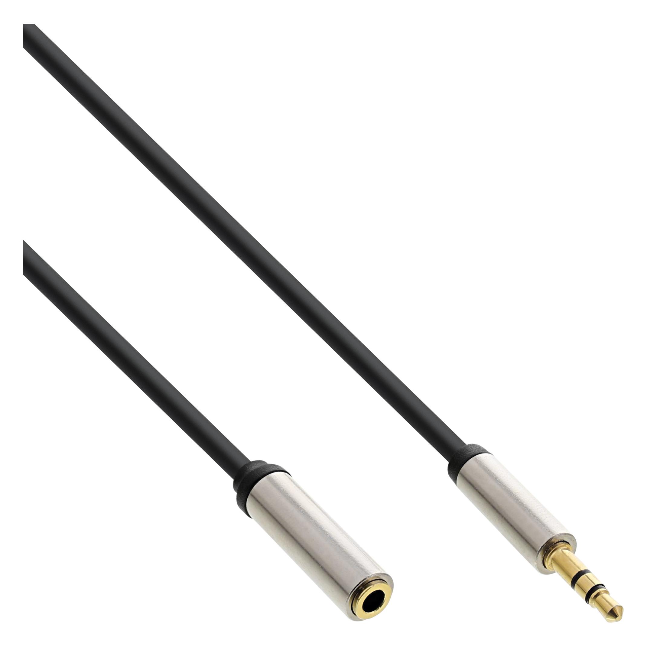 InLine Slim Audio Kabel Klinke 3 (5 m, AUX Kabel) (99235)