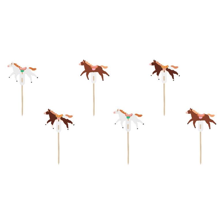 Partydeco Cake toppers - Chevaux (6 Stk.) (KPM36)