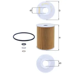 Ölfilter MAHLE OX 355/3D für Chevrolet Opel Hyundai Genesis Captiva Lacetti