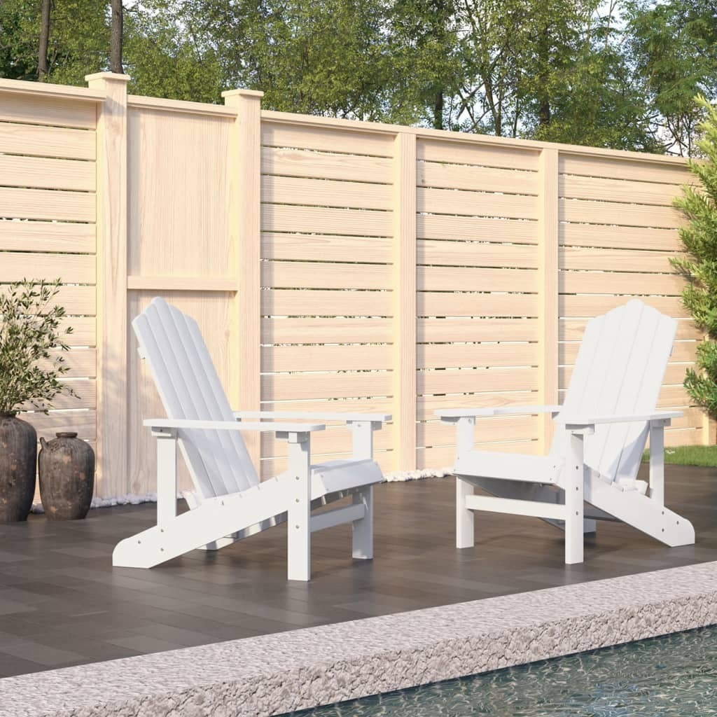 The Living Store Adirondack-Gartenstühle 2 Stk. HDPE Weiß