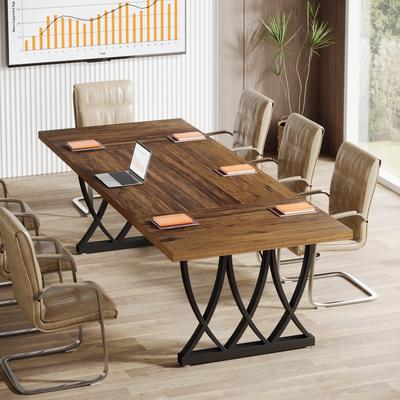 1Easylife Wood/ Metal Rectangular 6FT Conference Meeting Table for 6-8
