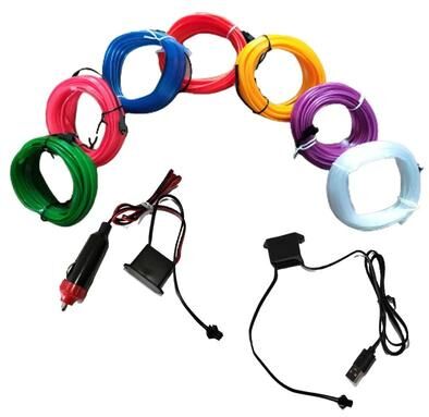 Inspired Living USB Neon LED Car Interior Light Strip Flexible Ambient Lighting usb drive 3 4m