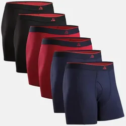 BAMBOO EINGRIFF TRUNKS - 6-Pack - Schwarz/Rot | Rot | Marineblau - 3XL