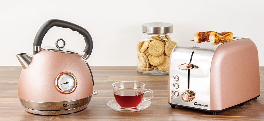 SQ Professional Epoque 1.8L Stainless Steel Electric Tea Kettle Pink 1.8L
