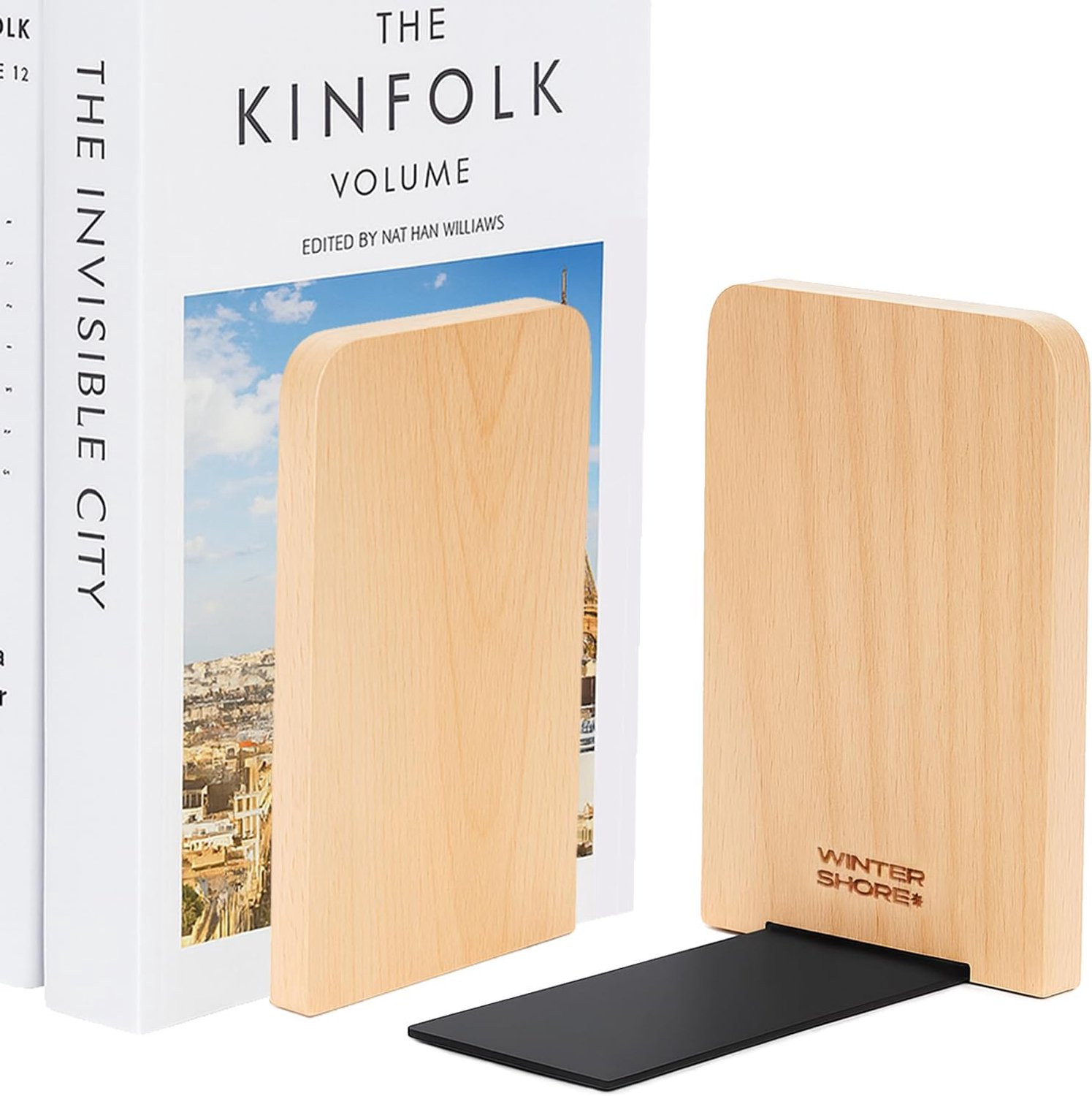 Winter Shore Houten Boekensteunen Set van 2