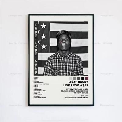Inspired Finds ASAP Rocky Testing Album Cover Canvas Poster Aesthetic Wall Art live Love Asap 15.75x19.69in No Frame