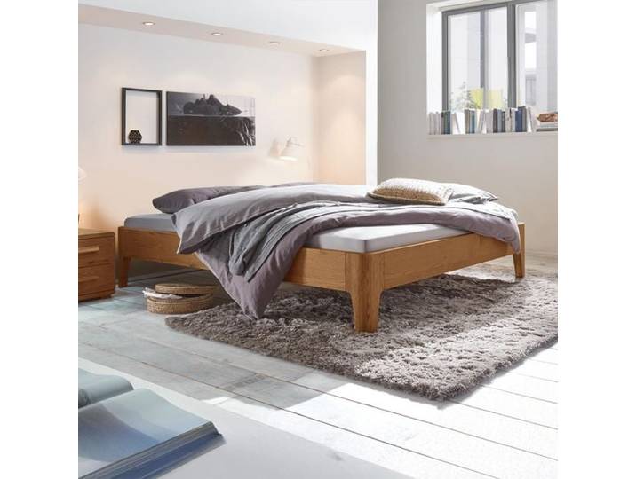Bett Lugo Eiche Massivholz ohne Kopfteil 120x200cm klassischer Stil